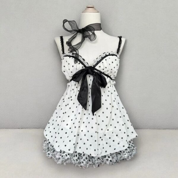 6262587528100040509 polka dot gothic dress set