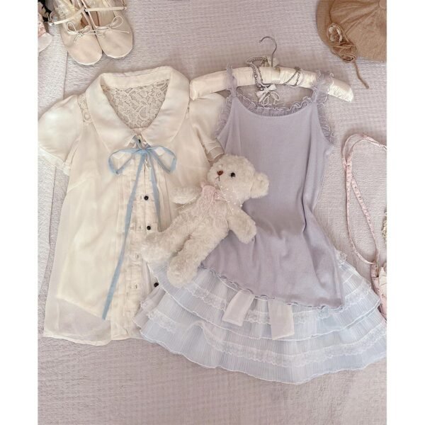6262587528100040516 blue shoujo blouse and skirt set