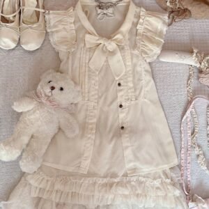 cream blouse and skirt set