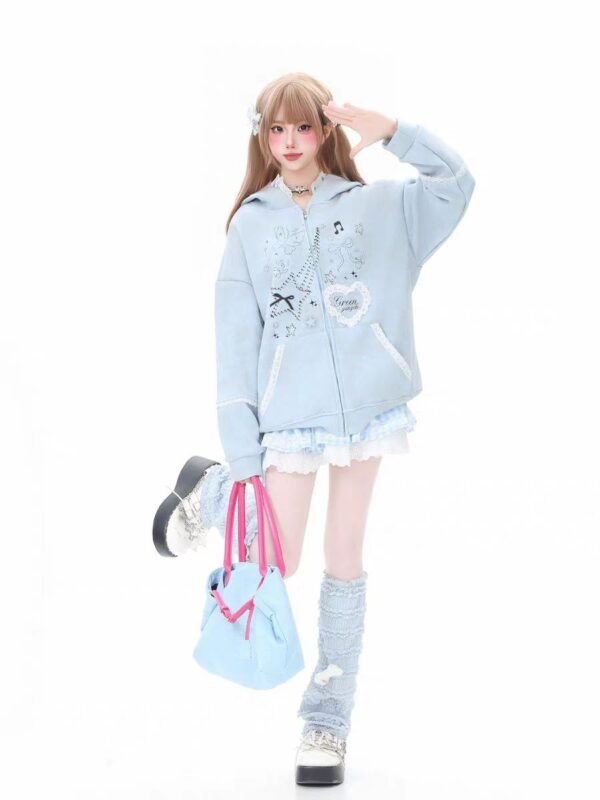 6129720429879429910 ribbon lace bunny hoodie
