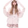 6129720429879429911 ribbon lace bunny hoodie