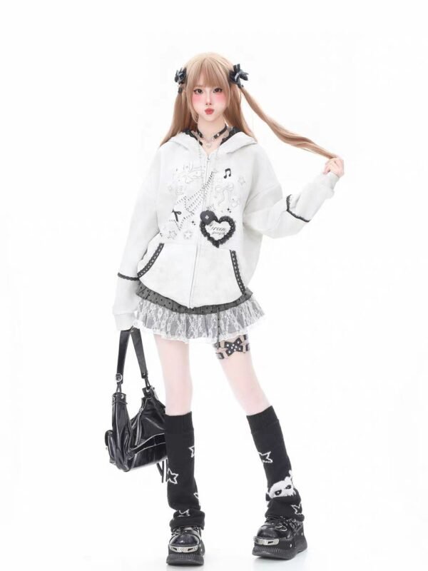 6129720429879429912 ribbon lace bunny hoodie